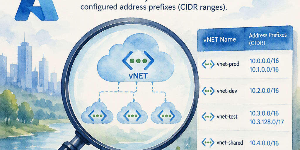 Illustration for Azure Resource Graph vNETs
